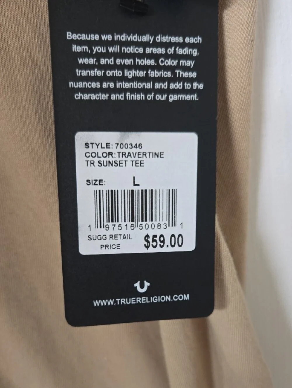 NWT True Religion Mens Tshirt Size Large